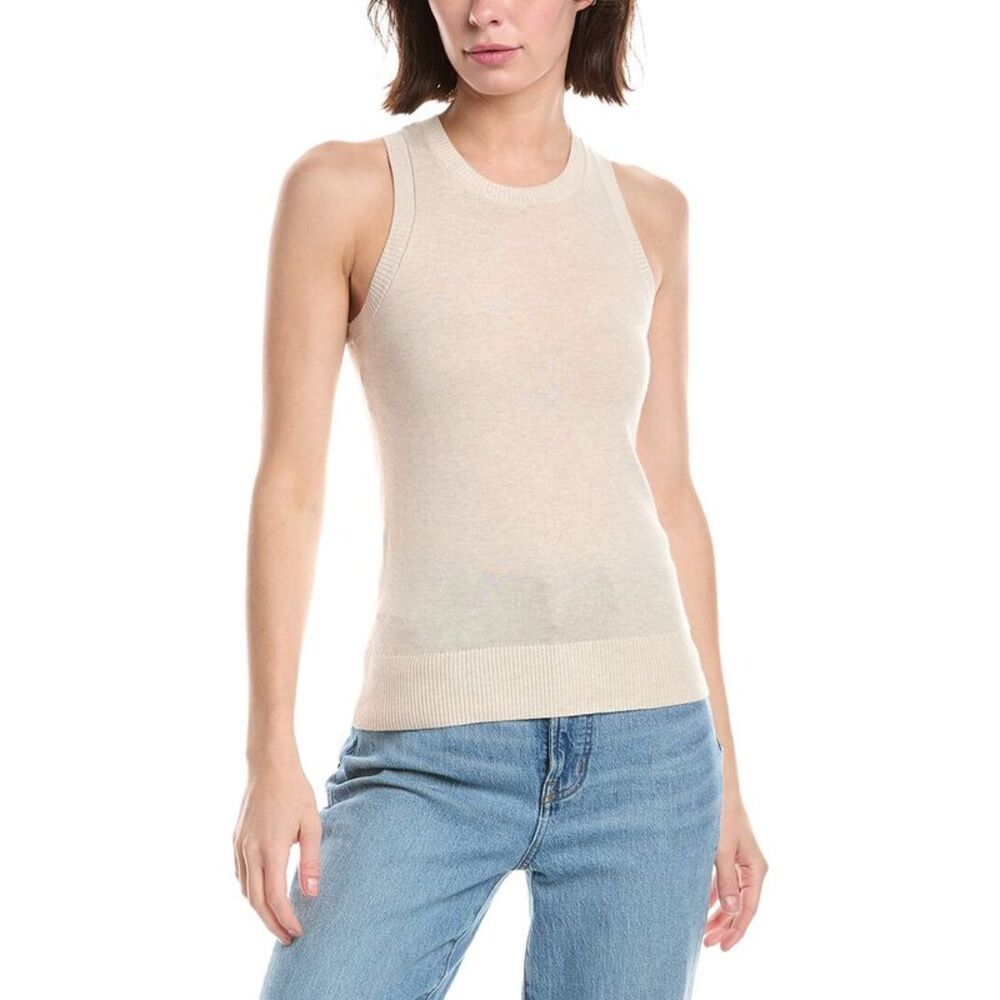 Minnie Rose Womens  Cashmere-Blend Tank Top, Brown